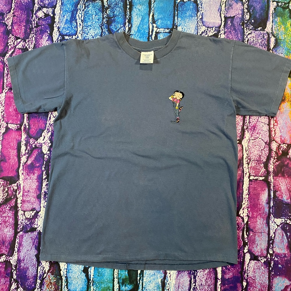 Vintage Betty Boop embroidered essentials tee size L single stitched